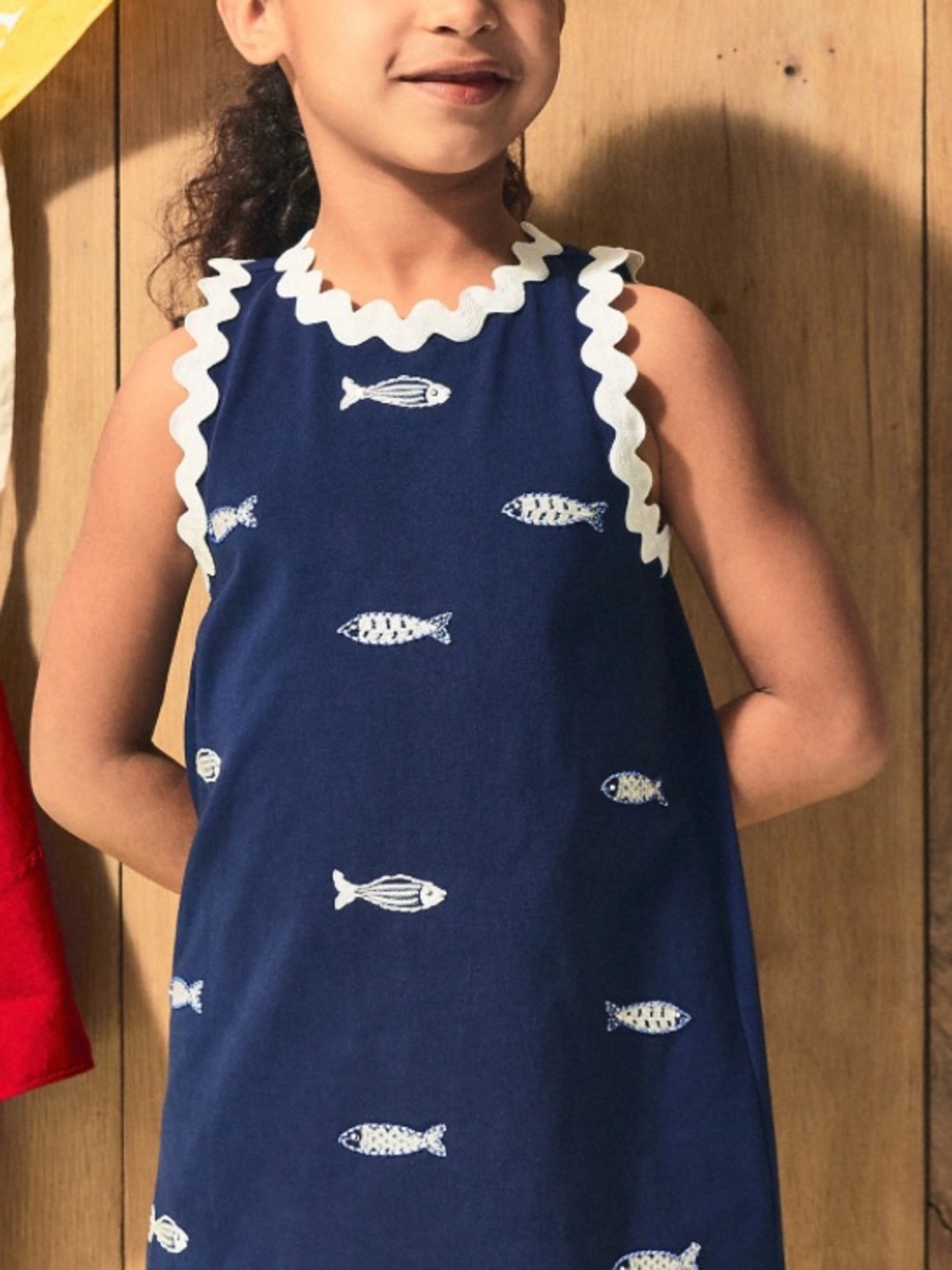 J crew Girls' beaded fish shift dress in jersey